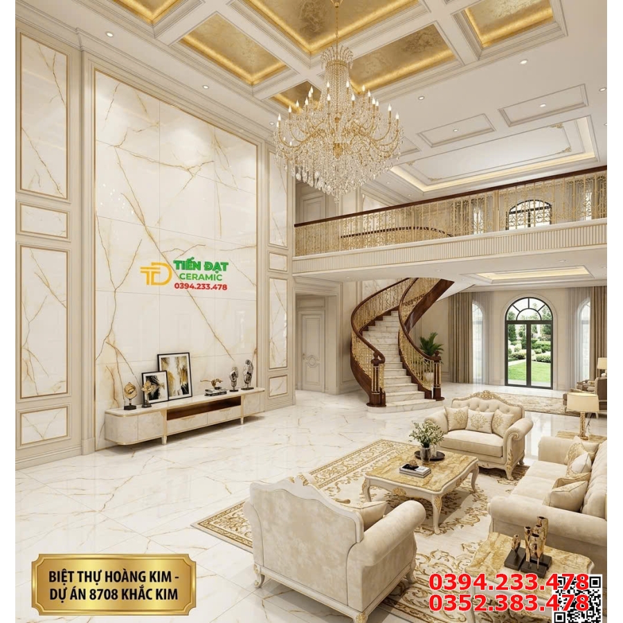 Kho Gạch Nhập Khẩu 80x80 TQ Nhũ Vàng Tại Bến Lức Long An