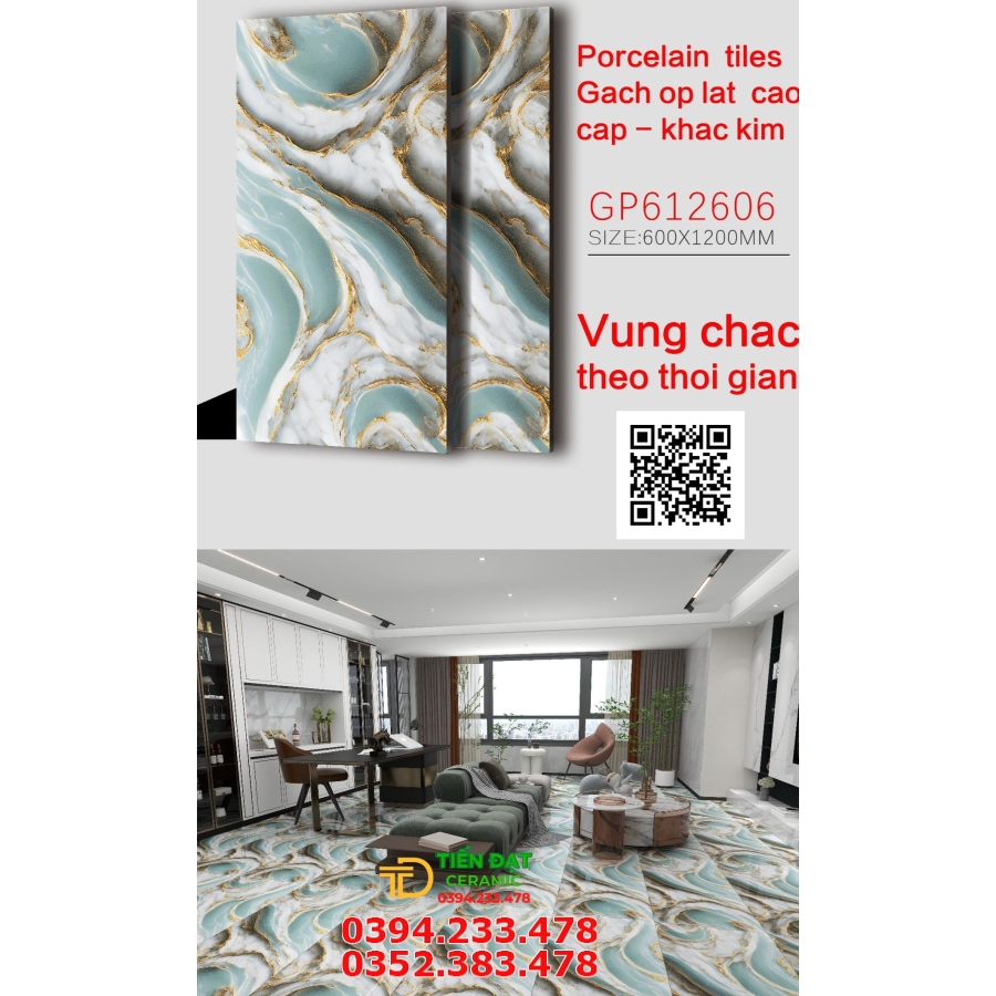 Gạch Khắc Kim TQ 60x120 Ốp Mặt Tiền Lát Phòng Khách