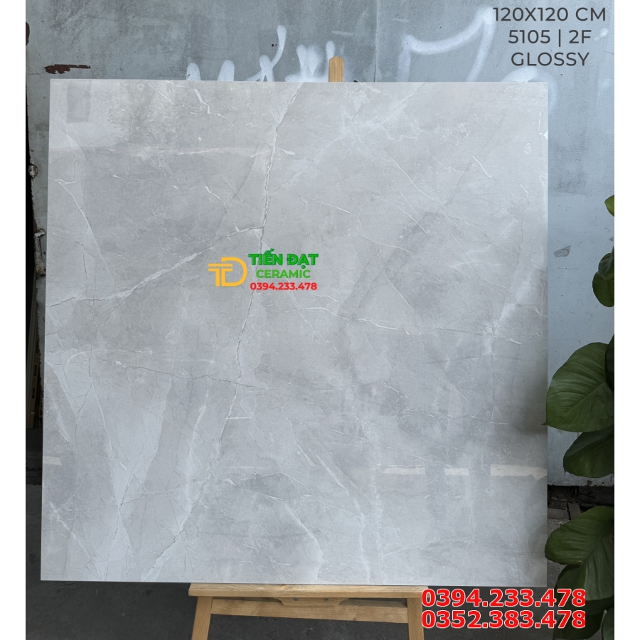 Kho Gạch Ấn Độ Tại Lâm Đồng Trắng Vân To 120x120