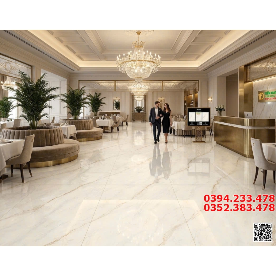 Gạch Khổ Lớn 120x180 Ốp Lát Nhà Hàng Khách Sạn Cao Cấp
