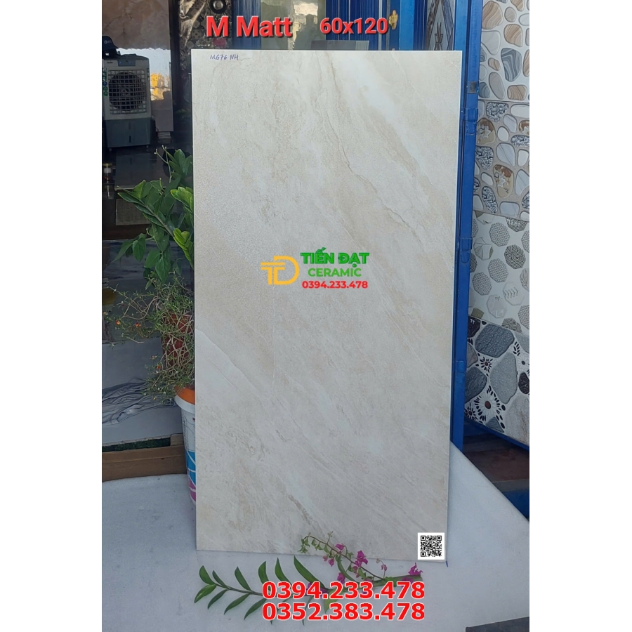 Gạch Khổ Lớn 60x120 Đá Mờ Màu Vàng Kem Giá Rẻ