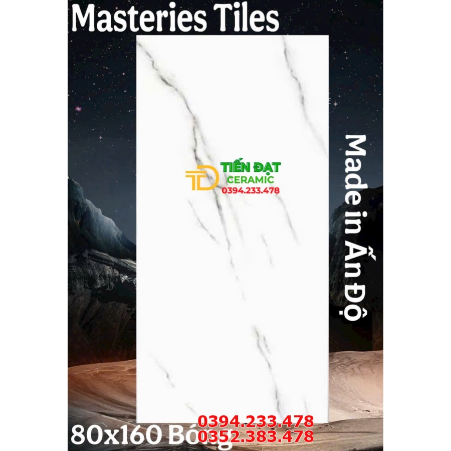 Gạch Khổ Lớn 80x160 Ấn Độ Trắng Vân Vi Tinh Tại Quận 5