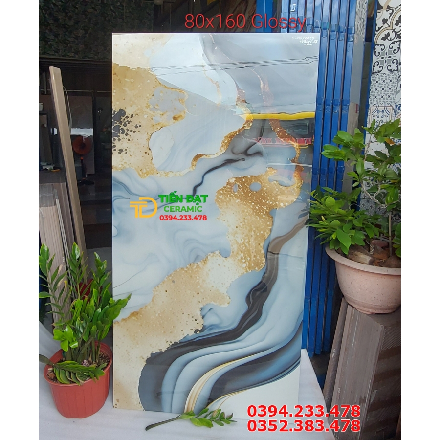 Gạch Cao Cấp Ấn Độ 80x160 Lát Nền Bóng Kính Vi Tinh
