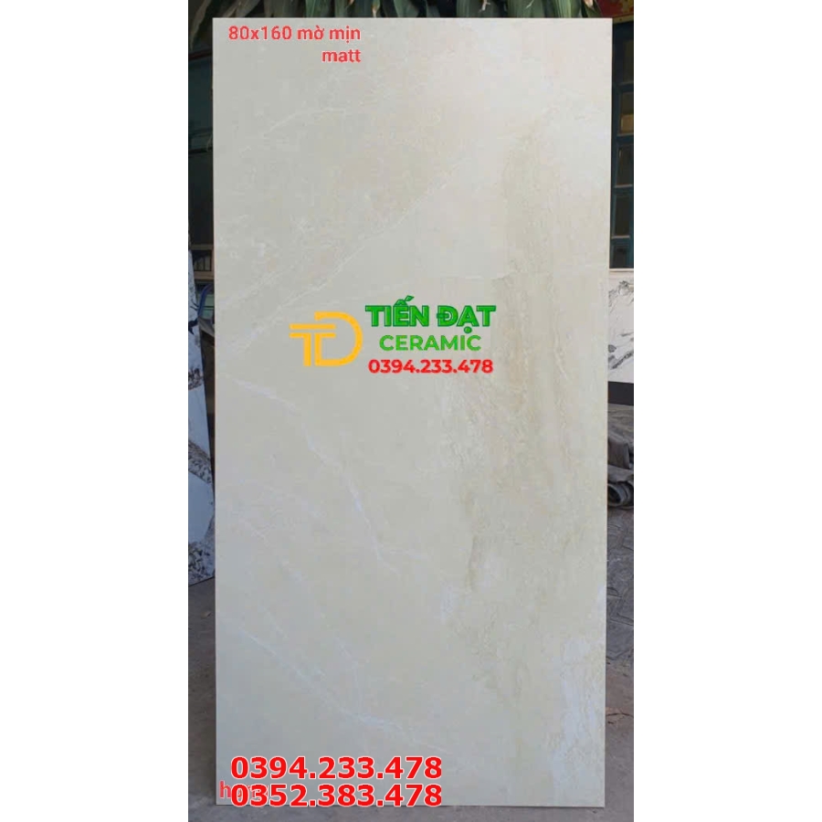 Gạch Khổ Lớn 80x160 Đá Mờ Vàng Kem Cao Cấp 