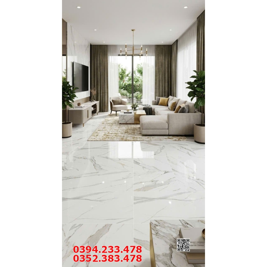 Kho Gạch Ấn Độ 80x160 Trắng Vân Xám Tại Nguyễn Cửu Phú