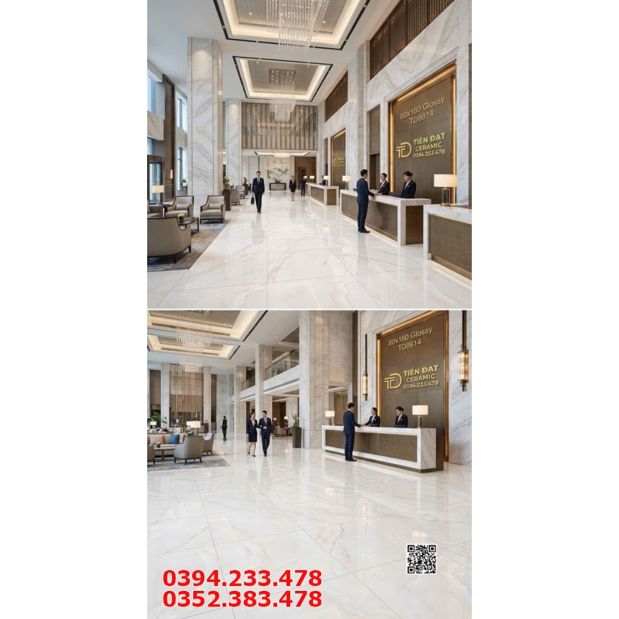Gạch Đá Marble 80x160 Lát Nền Bóng Kiếng Tại Miền Nam