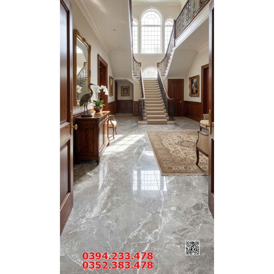 Gạch Giả Đá 80x160 Bóng Kiếng Lát Phòng Khách Mẫu Mới