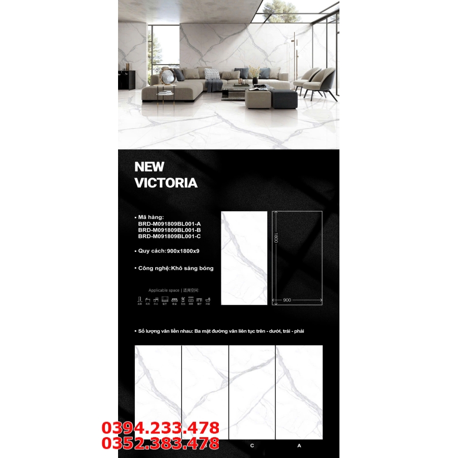 Gạch Bóng Kiếng Kim Cương TQ 90x180 Vân Xám Nhẹ 