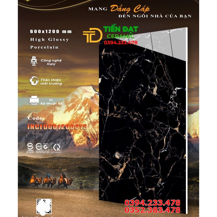 Gạch Khổ Lớn Ốp Mặt Tiền 60x120 Đen Vân Mới Đẹp