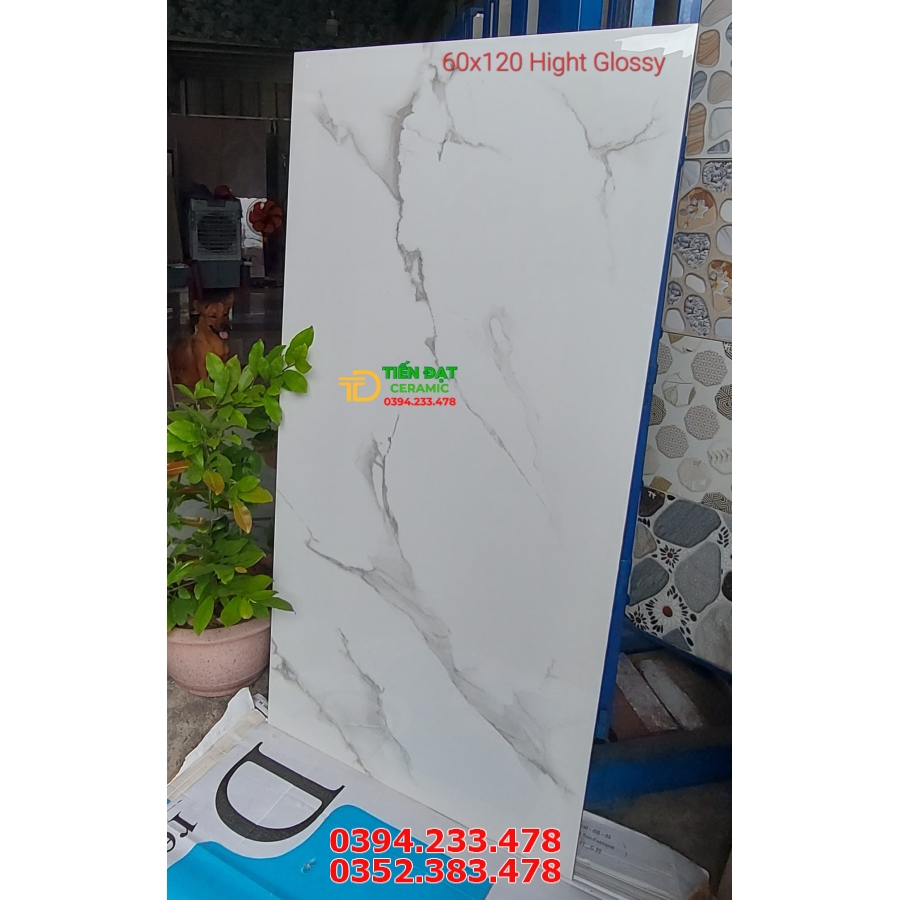 Gạch Khổ Lớn Ốp Tường 60x120 Trắng Vân Khói Sale Giá Rẻ