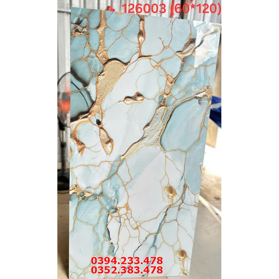 Gạch Khổ Lớn Ốp Tường 60x120 Xanh Trắng Giả Đá