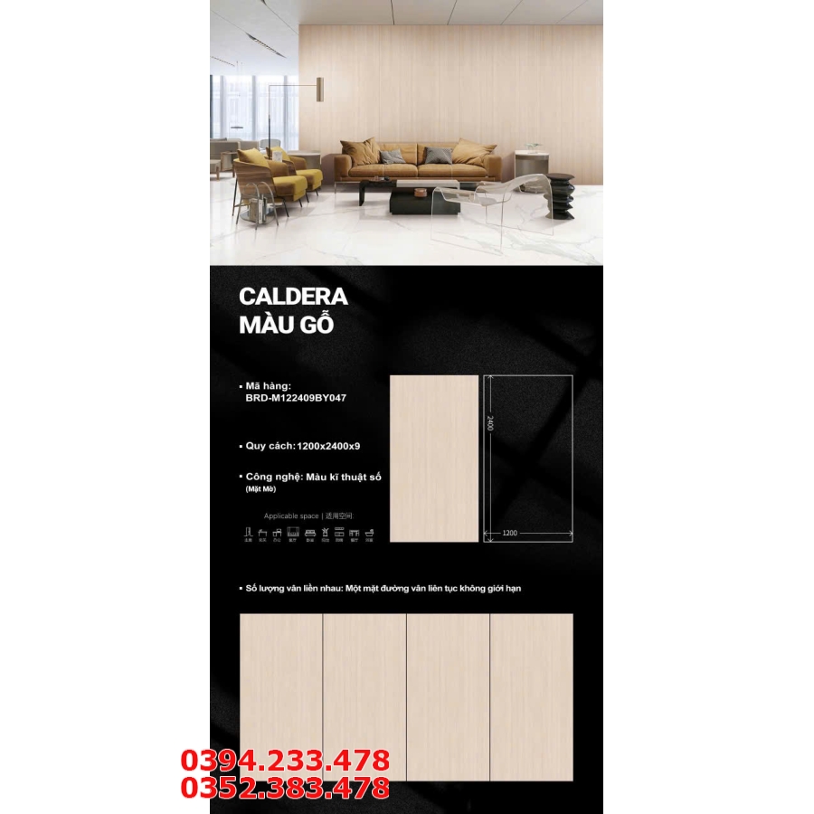 Gạch Khổ Lớn TQ 120x240 Đá Mờ Giả Gỗ Cao Cấp CaLDERA