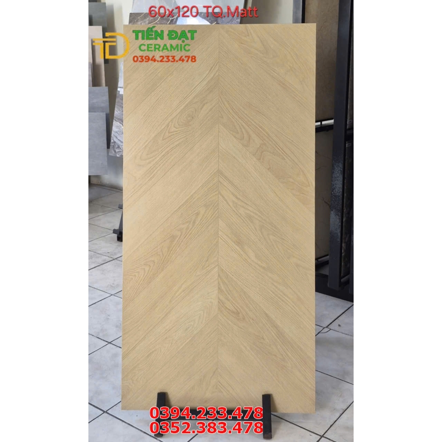 Gạch Khổ Lớn TQ 60x120 Vân Vàng Giả Gỗ Ốp Tường 