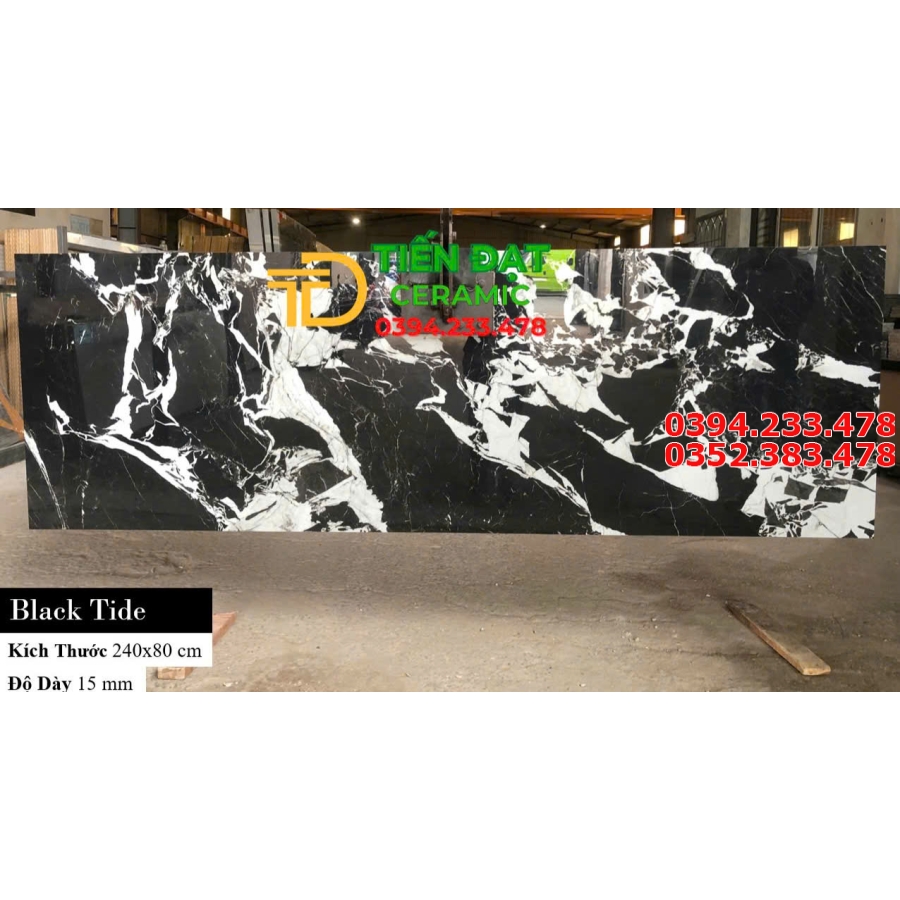 Gạch Khổ To Ốp Mặt Tiền 80x120 Đen Trắng Vân