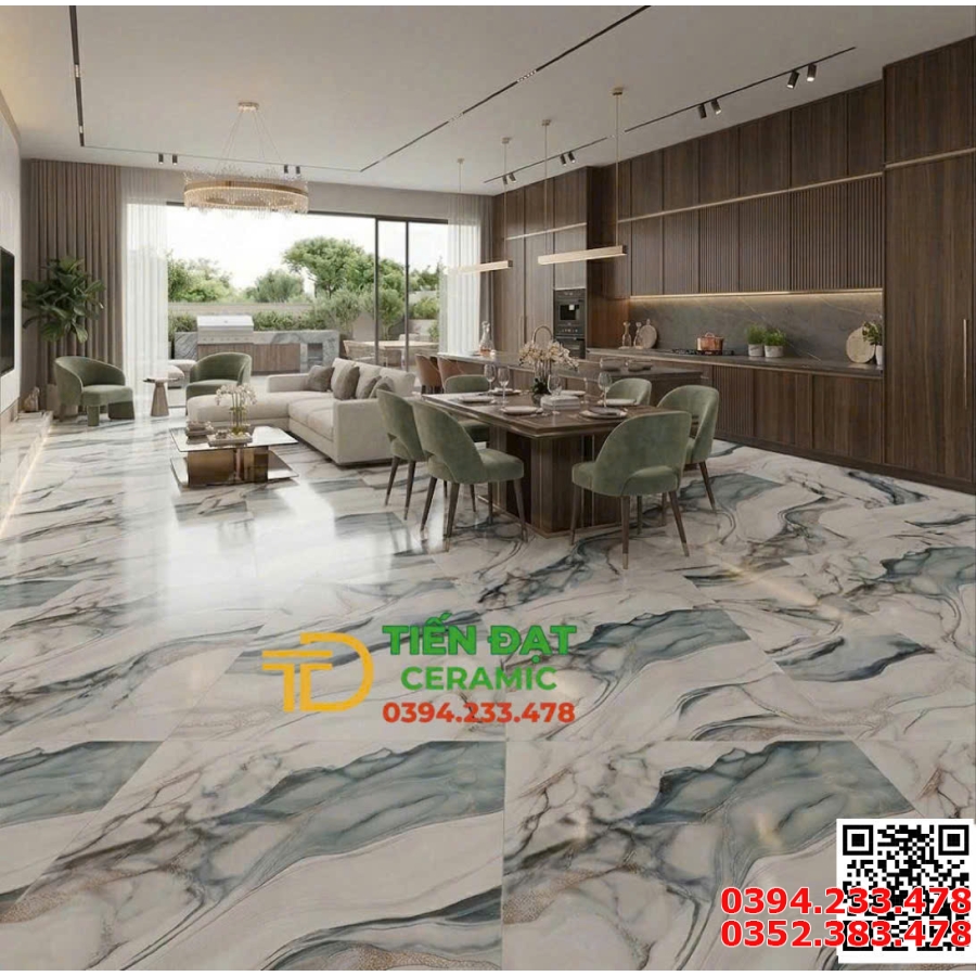 Gạch TQ Nhũ Vàng 60x60 Lát Nền Phòng Khách Cao Cấp