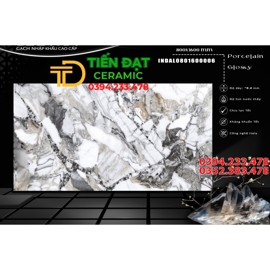 Gạch Lát Nền 80x160 Cao Cấp Vân Giả Đá 