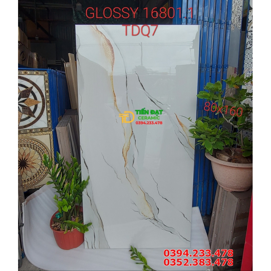 Gạch Ốp Lát Khổ Lớn 80x160 Trắng Vân Kim Cương 