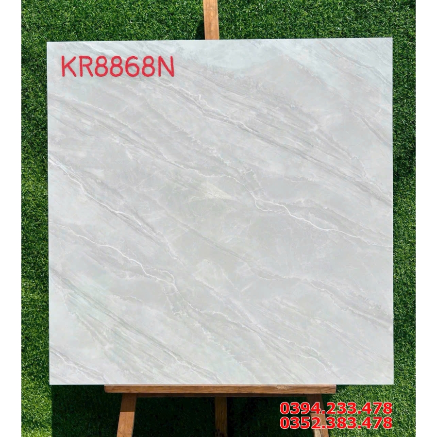 Gạch Bóng Kiếng Kim Cương 80x80 Trắng Vân Vàng Sale Giá Rẻ
