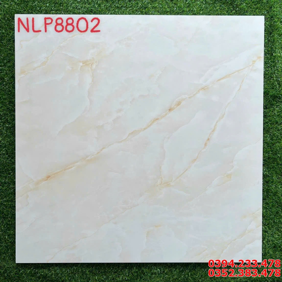 Gạch Lát Nền 80x80 Đá Bóng Kiếng Vân Vàng Ngọc Thạch