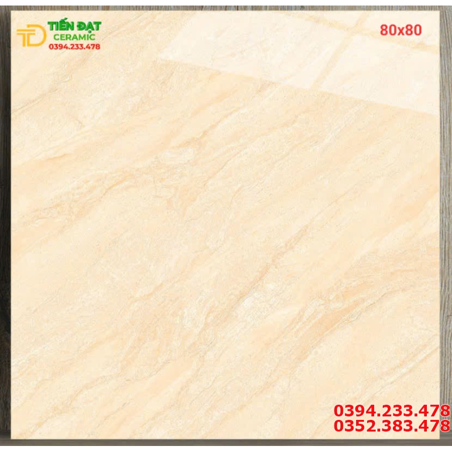 Gạch Lát Nền 80x80 Đá Bóng Kiếng Vân Vàng Sale 