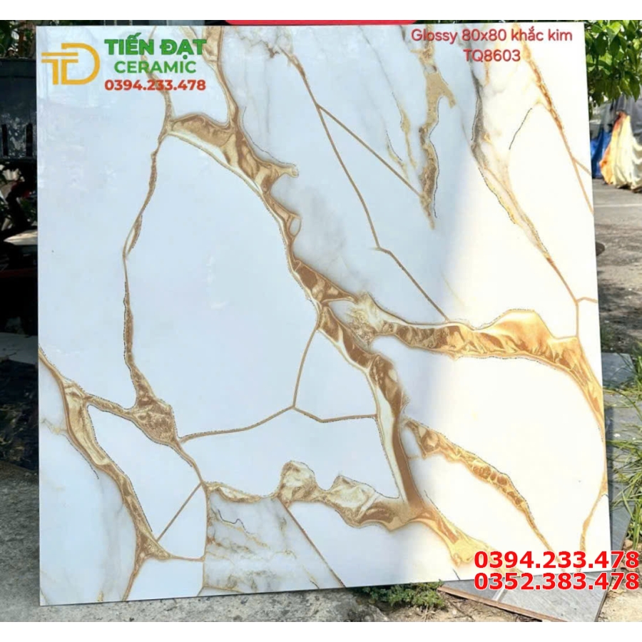 Gạch Ốp Lát TQ 80x80 Nhũ vàng Ánh Kim Mẫu Mới Nhất