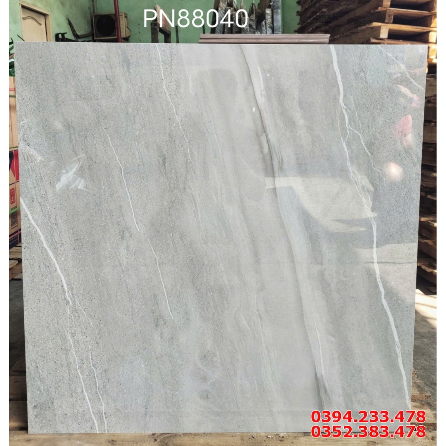 Gạch Bóng Kiếng 80x80 Vân Vàng Kem Giá Rẻ