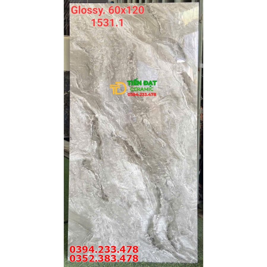 Gạch Lát Nền Bóng Kiếng 60x120 Vân Xám Đá TASA