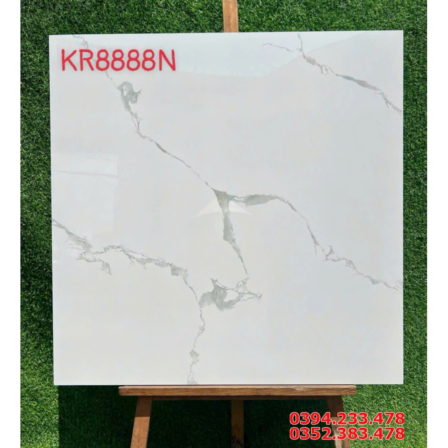 Gạch Lát Nền Bóng Kiếng 80x80 Trắng Vân Mây Đẹp Rẻ