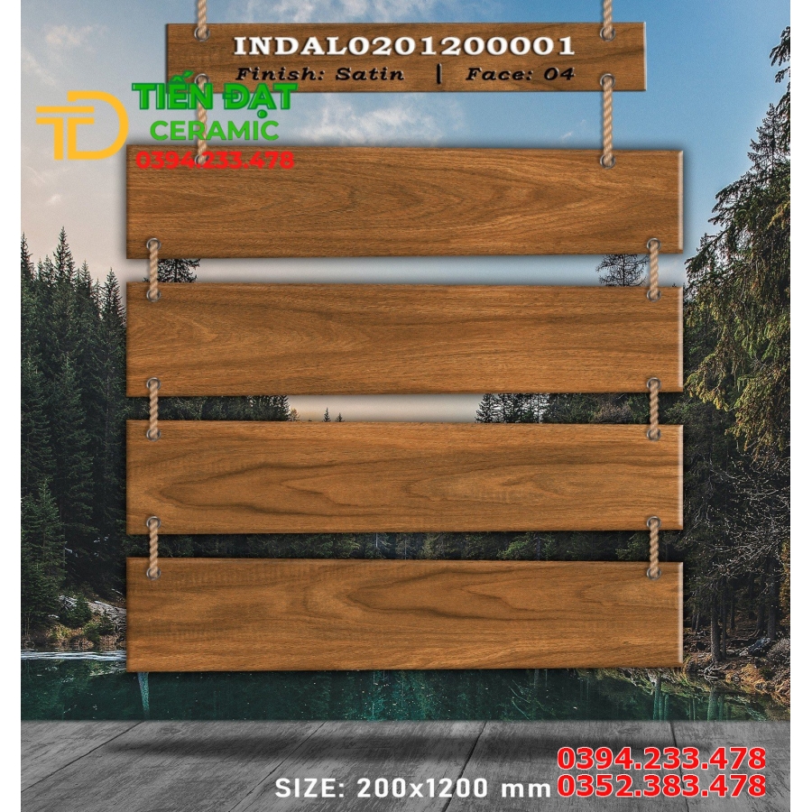 Gạch Lát Nền Giả Gỗ 20x120 Hiệu Ứng Caving 