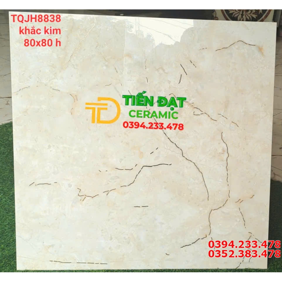 Gạch Lát Nền Nhà 80x80 Màu Vàng Ánh Kim TQ