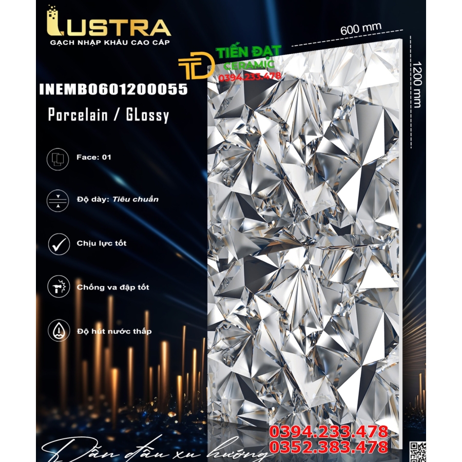 Gạch Lát Nền Phòng Khách 60x120 Vân Giả Đá Cao Cấp