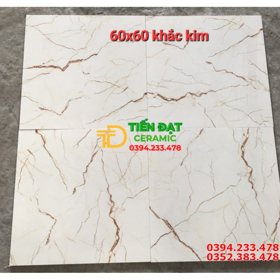 Gạch Lát Nền TQ 60x60 Bóng Kiếng Nhũ Vàng