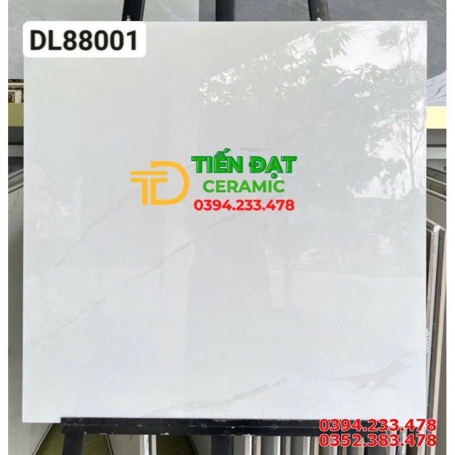 Gạch Lát Nền TQ 80x80 Trắng Vân Mây Bóng Kiếng 