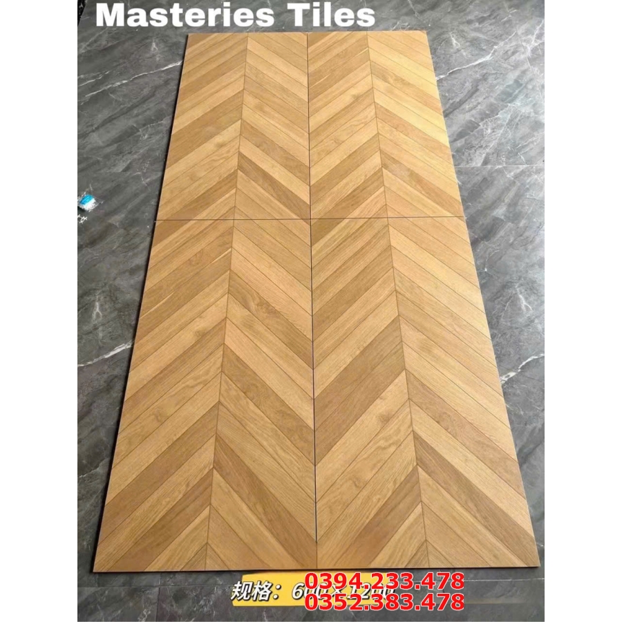 Gạch Lát Nền Phòng Khách 60x120 Vân Gỗ Xương Cá TQ