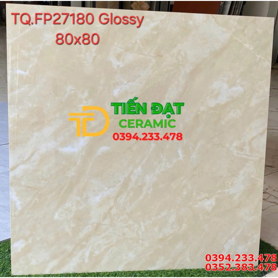 Gạch Lát Phòng Khách 80x80 Vàng Trắng TQ Đẹp Rẻ