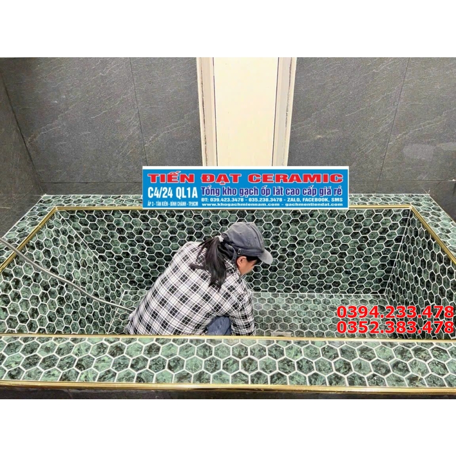 Gạch Lục Giác 30x30 Cao Cấp Nhà Tắm Bể Bơi Mẫu Mới Nhất