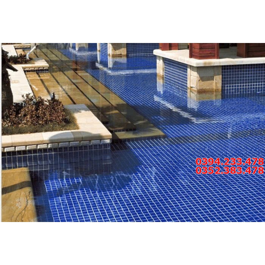 Mosaic Hồ Bơi 30x30 Ốp Lát Thác Nước Nhiều Mầu Sắc