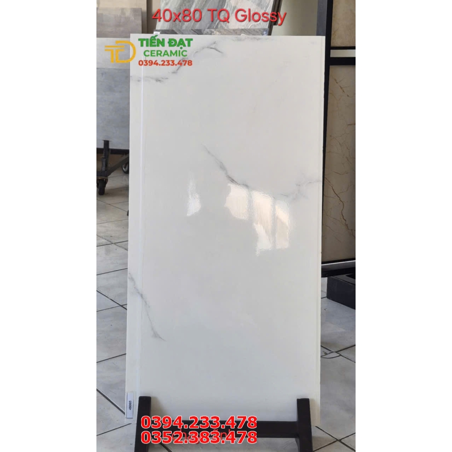 Gạch Nhập Khẩu 40x80 TQ Cao Cấp Trắng Vân Kim Cương