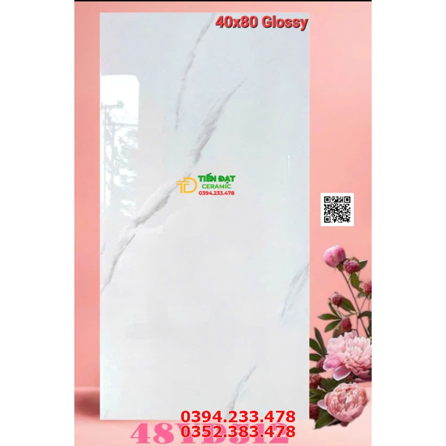 Gạch Nhập Khẩu 40x80 Trắng Vân Khói Vi Tinh