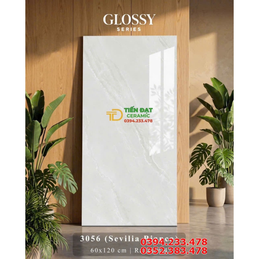 Gạch Nhập Khẩu 60x120 Vân Xám Nhạt Bóng Kiếng