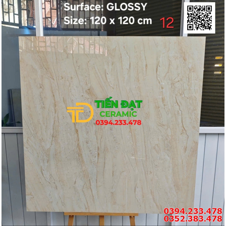 Gạch Nhập Khẩu Ấn Độ 120x120 Ốp Lát Vân Vàng Đẹp Rẻ