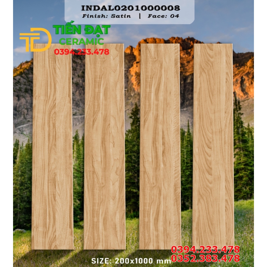 Gạch Nhập Khẩu Ấn Độ 20x100 Giả Gỗ Vân Vàng