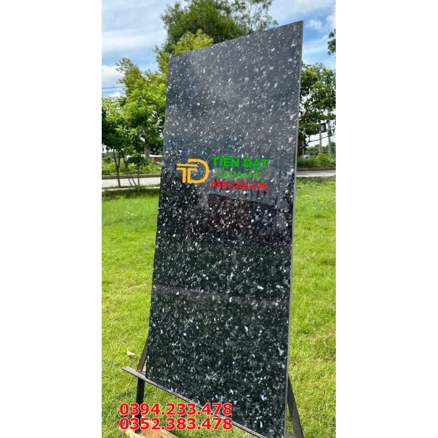 Gạch Ốp Lát Ấn Độ 60x120 Đen Hoa Cương Khắc Kim