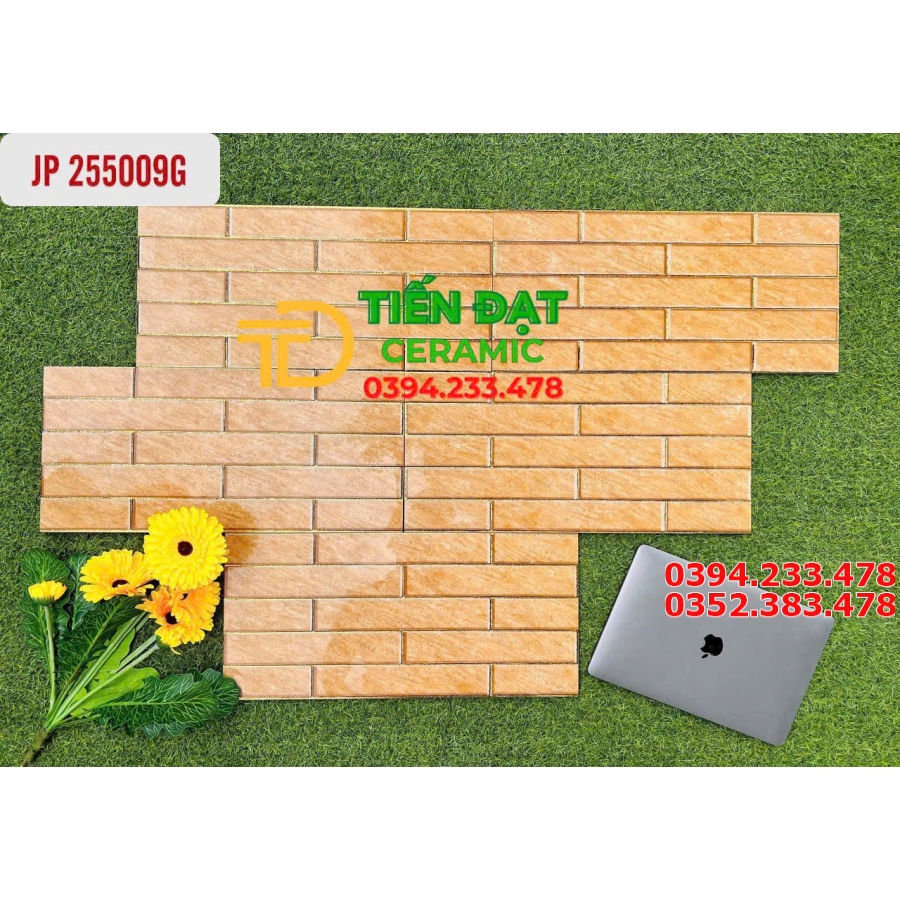 Kho Gạch Trang Trí Cao Cấp TQ 25x50 Màu Vàng Nhũ Kim