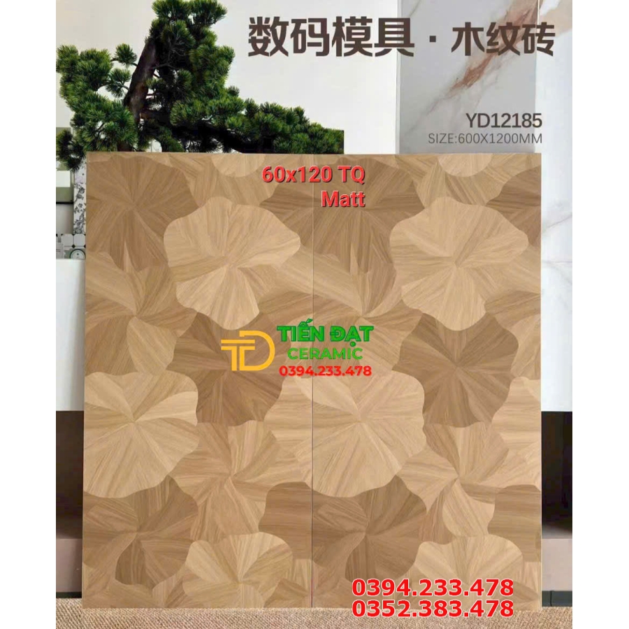 Gạch Nhập Khẩu TQ 60x120 Hoa Cánh Quoạt Giả Gỗ