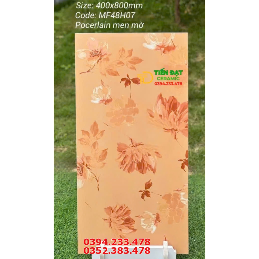 Gạch Nhập Khẩu Trung Quốc 40x80 Trang Trí Vàng Bông Hoa Đẹp