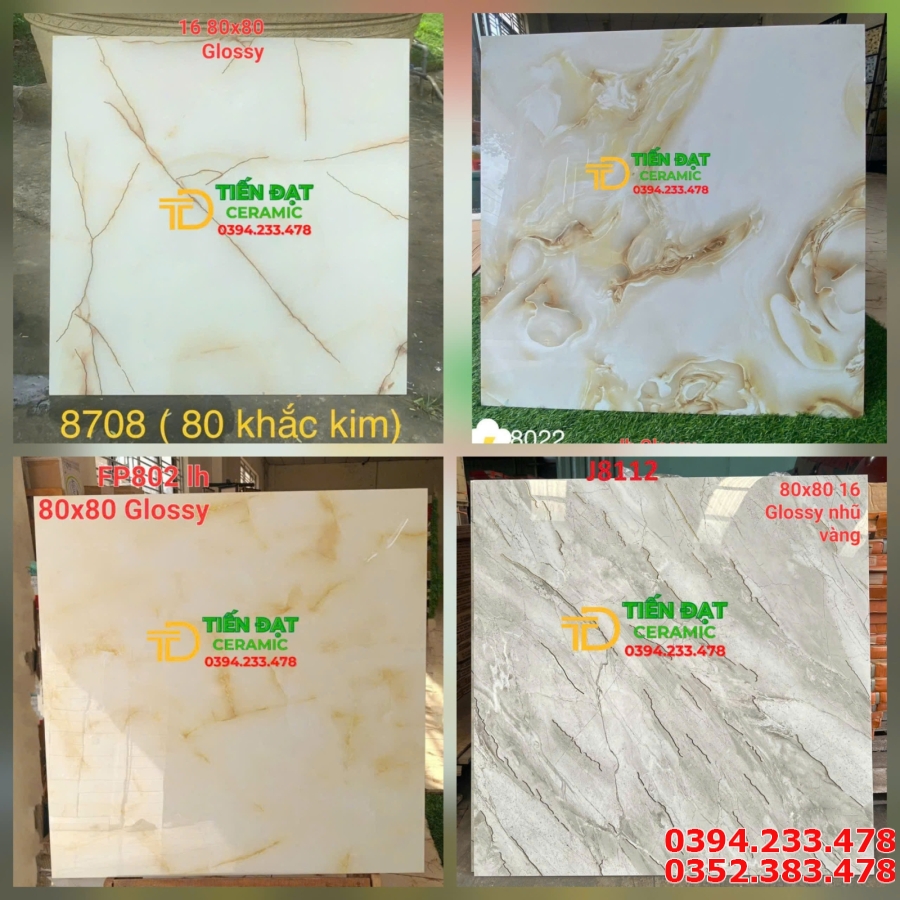 Gạch Nhập Khẩu Trung Quốc 80x80 Bóng Ánh Kim Nhũ Bạc