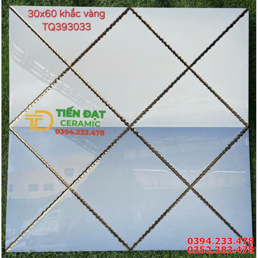 Gạch Ốp Vách Ti Vi Mặt Tiền 30x60 Nhũ Vàng TQ Cao Cấp