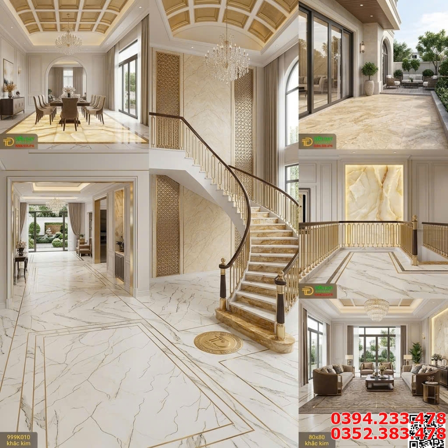 Tổng Kho Gạch Trung Quốc 80x80 Nhũ Vàng Khắc Kim 