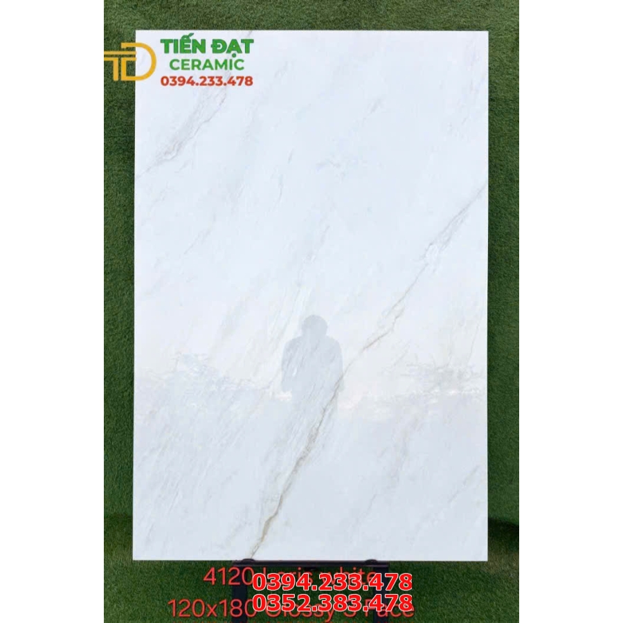 Gạch Ốp Lát 120x180 Khổ Lớn Trắng Vân Vàng 